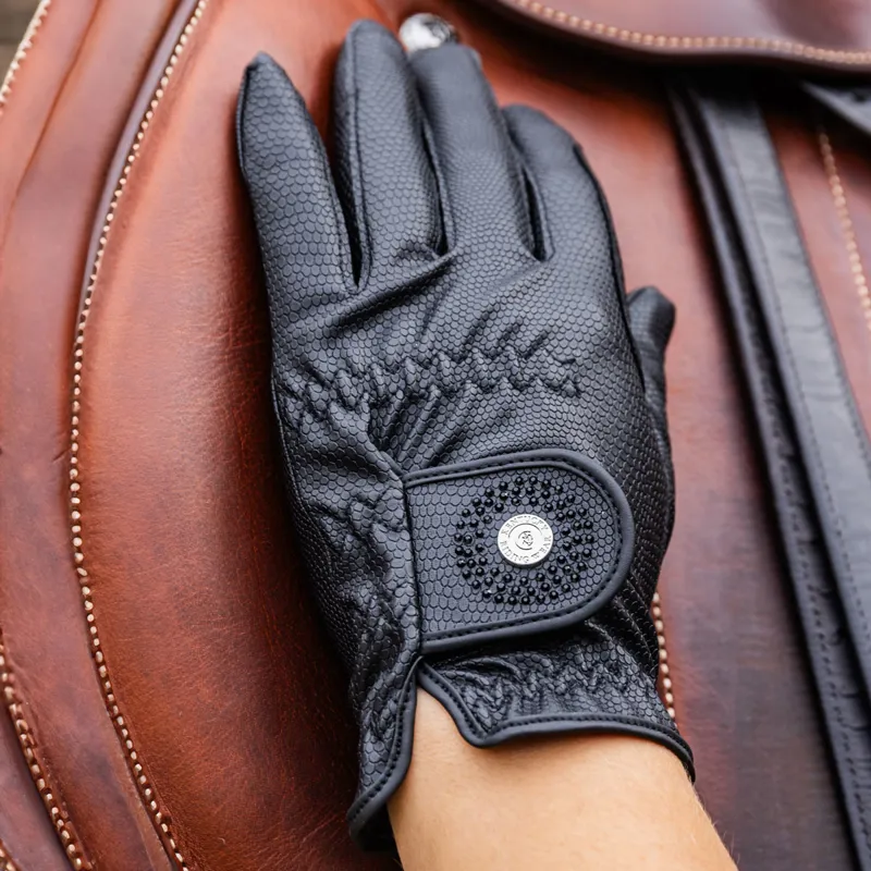 Kentucky Glitter Grip Womens Riding Gloves - Black-2