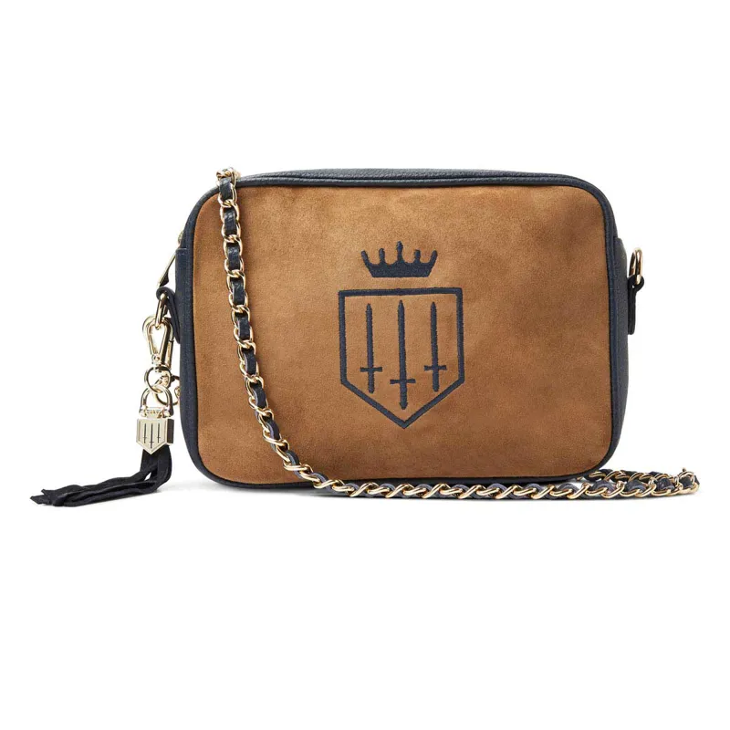 Fairfax and Favor Finsbury Handbag - Tan/Navy Suede-2
