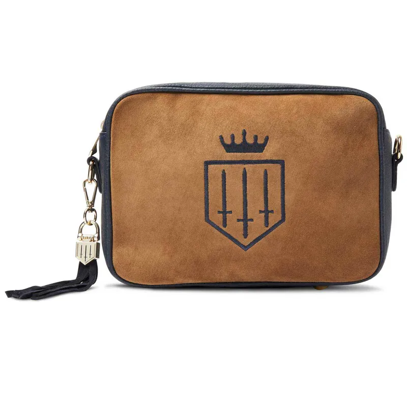 Fairfax and Favor Finsbury Handbag - Tan/Navy Suede-4