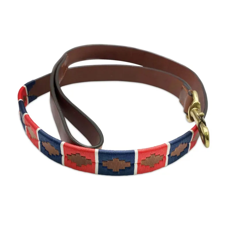 KM Elite Argentinian Dog Lead - Traditional Navy/Red/White