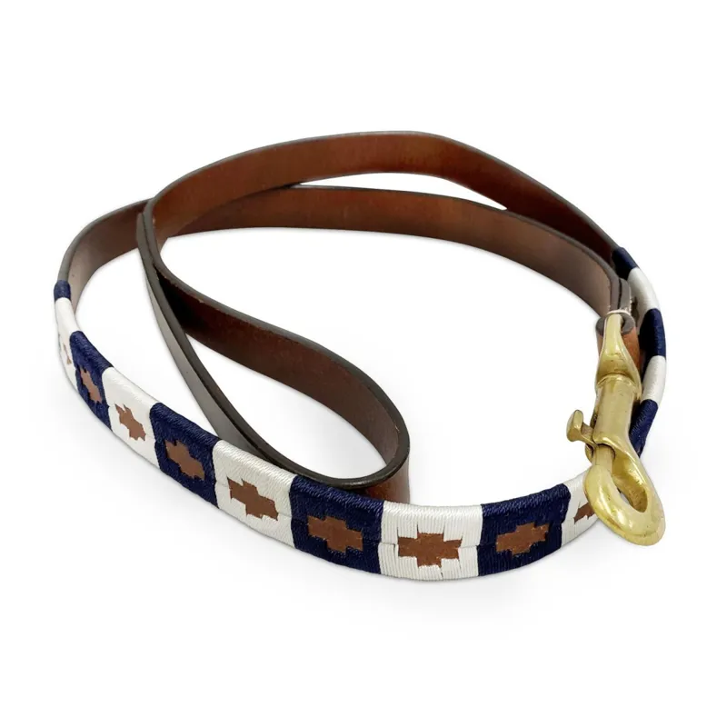 KM Elite Argentinian Dog Lead - Admiral Navy/White