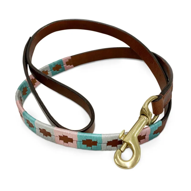 KM Elite Argentinian Dog Lead - Pink/Grey/Pastel Blue