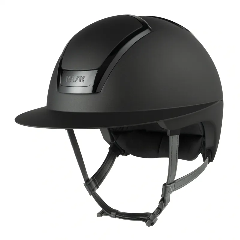 KASK Nemesi Wide Peak Metal Riding Hat - Smokey Black