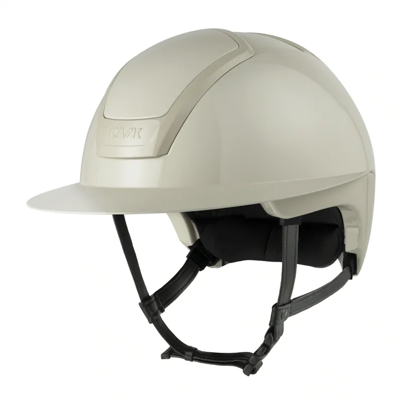 KASK Nemesi Wide Peak Shine Riding Hat - Silk Beige