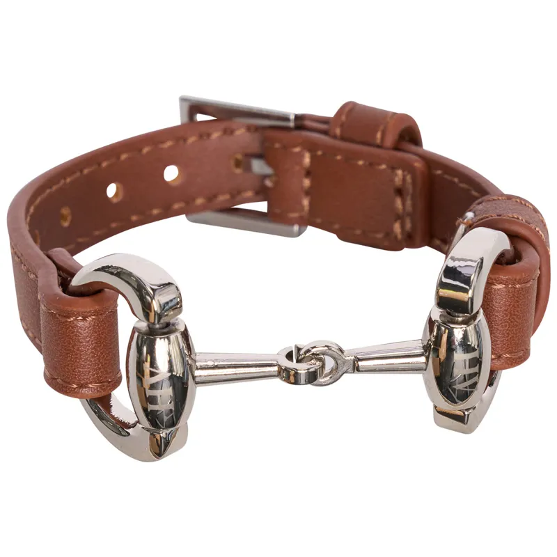 HV Polo Kate Big Bit Bracelet - Cognac/Silver