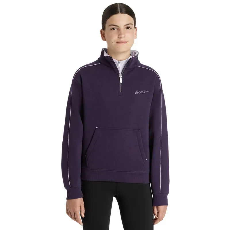 LeMieux Young Rider Kate Quarter Zip Junior Sweatshirt - Juniper/Lilac