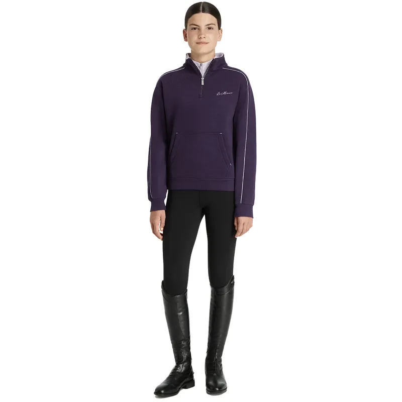 LeMieux Young Rider Kate Quarter Zip Junior Sweatshirt - Juniper/Lilac-1