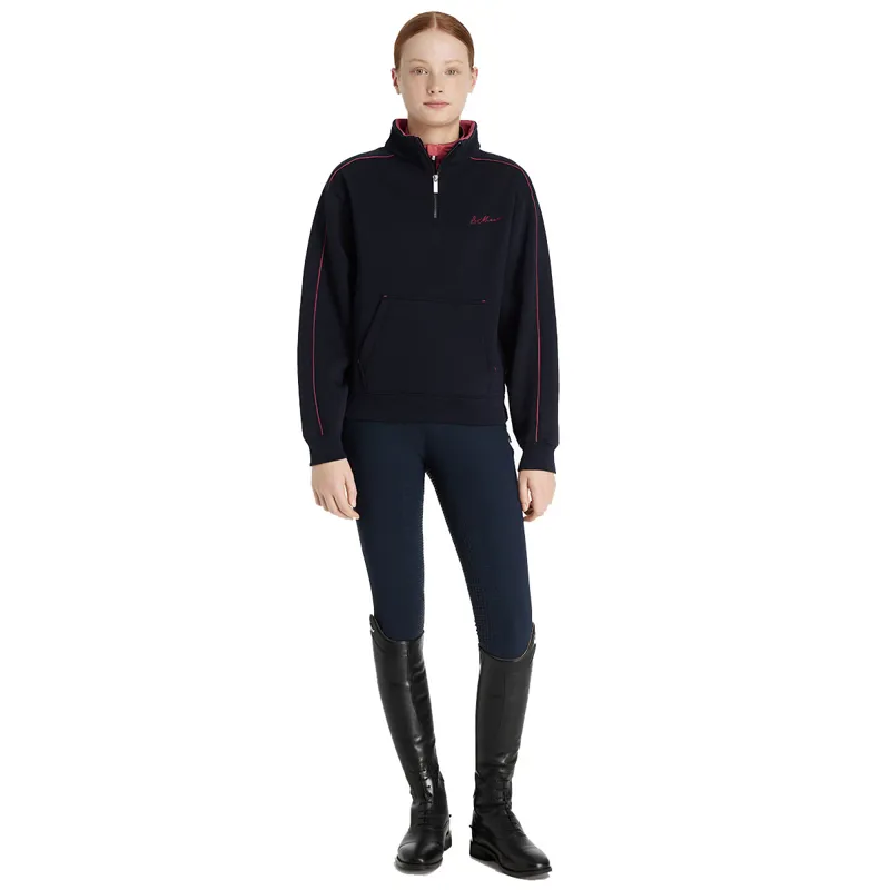 LeMieux Young Rider Kate Quarter Zip Junior Sweatshirt - Navy/Cranberry-4