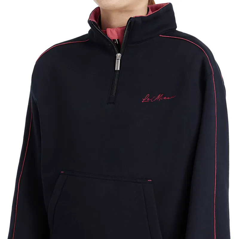LeMieux Young Rider Kate Quarter Zip Junior Sweatshirt - Navy/Cranberry-3