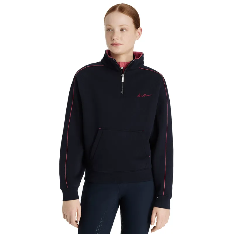 LeMieux Young Rider Kate Quarter Zip Junior Sweatshirt - Navy/Cranberry