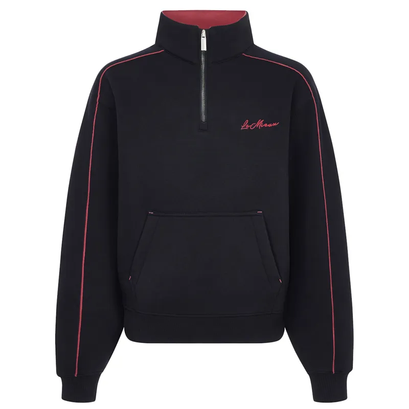 LeMieux Young Rider Kate Quarter Zip Junior Sweatshirt - Navy/Cranberry-1