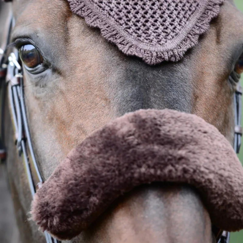 Kentucky Sheepskin Noseband Cover - Brown