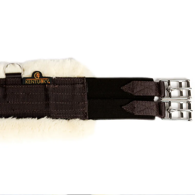 Kentucky Elasticated Sheepskin Girth - Brown-7