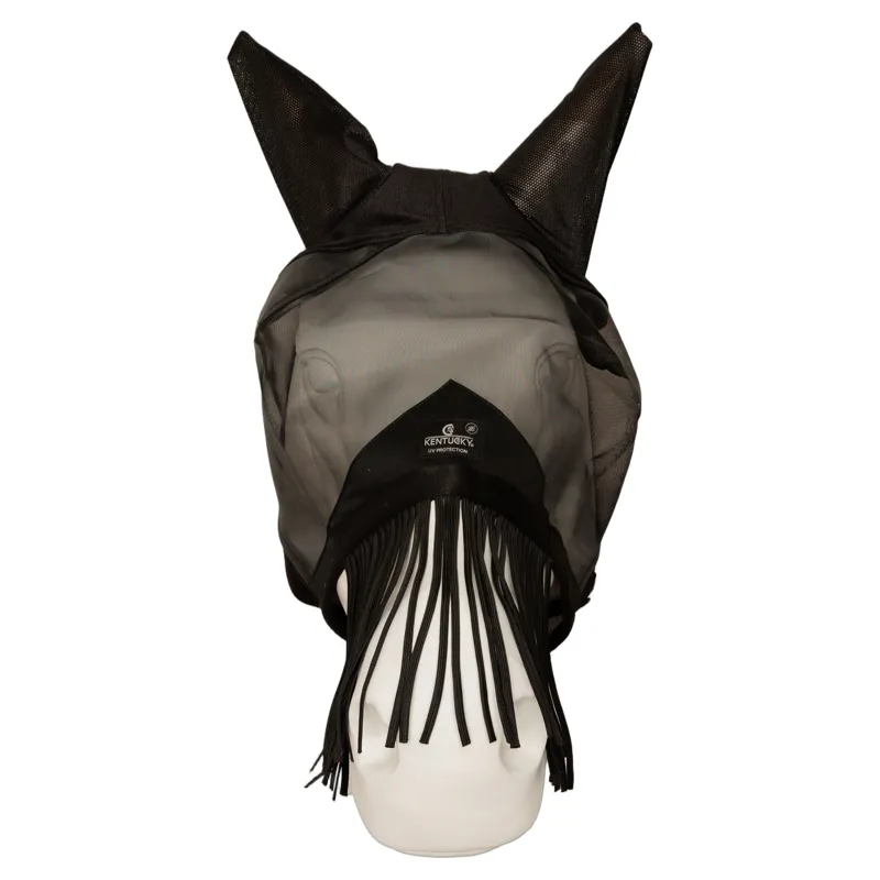 Kentucky Classic Fly Mask with Ears and Nose Tassels - Black-4