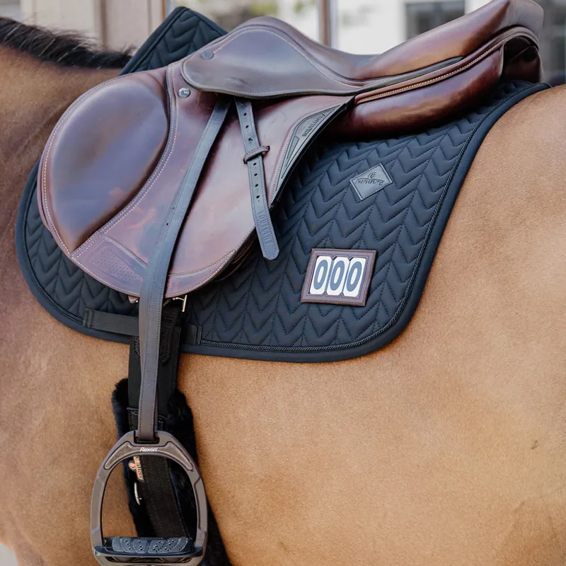 Kentucky Fishbone Competition Jump Number Saddlecloth - Black-2