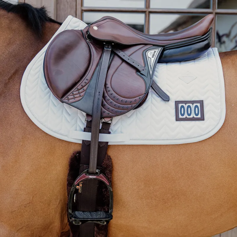 Kentucky Fishbone Competition Jump Number Saddlecloth - White-1