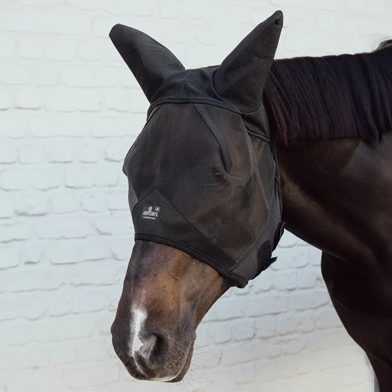 Kentucky Fly Mask with Soundless Ears - Black