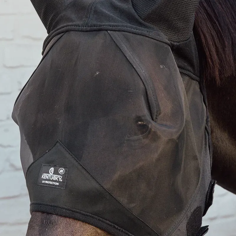 Kentucky Fly Mask with Soundless Ears - Black-2
