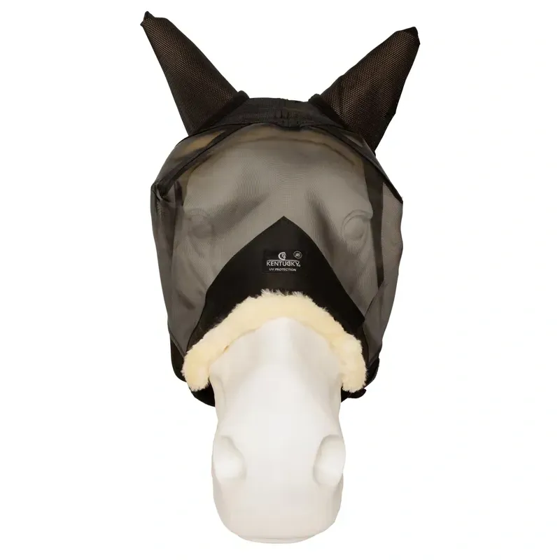 Kentucky Skin Friendly Fly Mask with Ears - Black-3