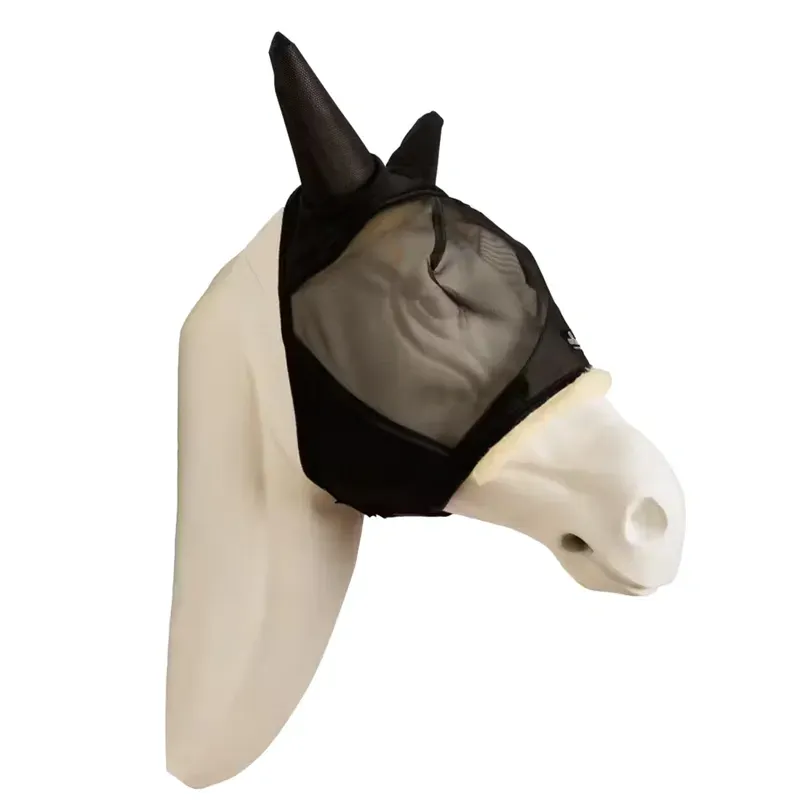 Kentucky Skin Friendly Fly Mask with Ears - Black-2