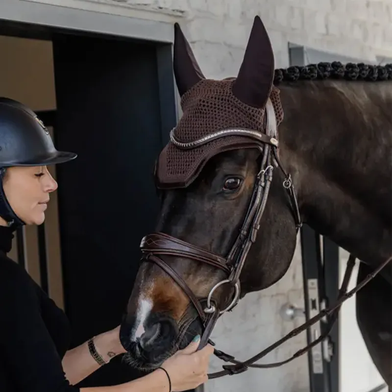 Kentucky Wellington Leather Trim Soundless Fly Veil - Brown-1