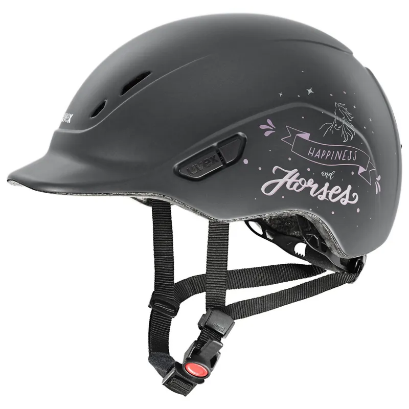 Uvex Kidoxx Dekor Riding Hat - Happiness Horses/Matt Anthracite