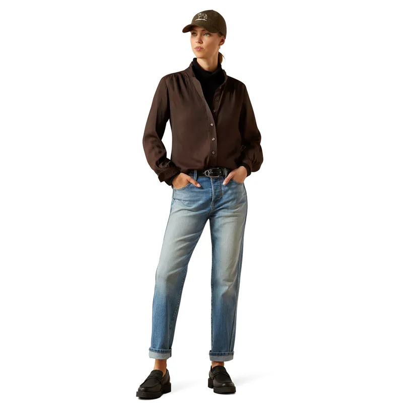 Ariat Country Kildwick Womens Blouse - Coffee Brown-1