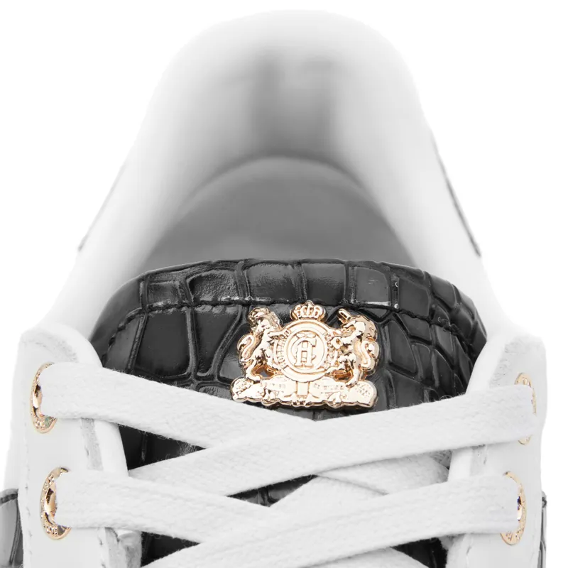 Holland Cooper Knightsbridge Ladies Court Trainers - Black Croc-10