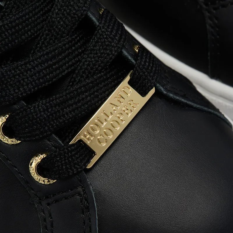 Holland Cooper Knightsbridge Ladies Court Trainers - Black-2