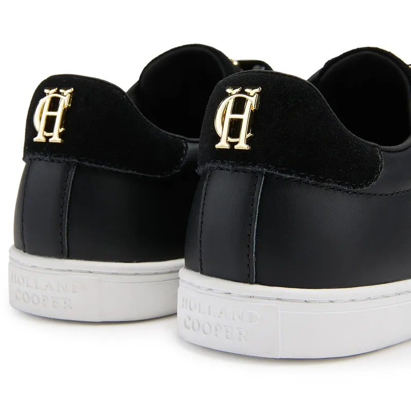 Holland Cooper Knightsbridge Ladies Court Trainers - Black-3