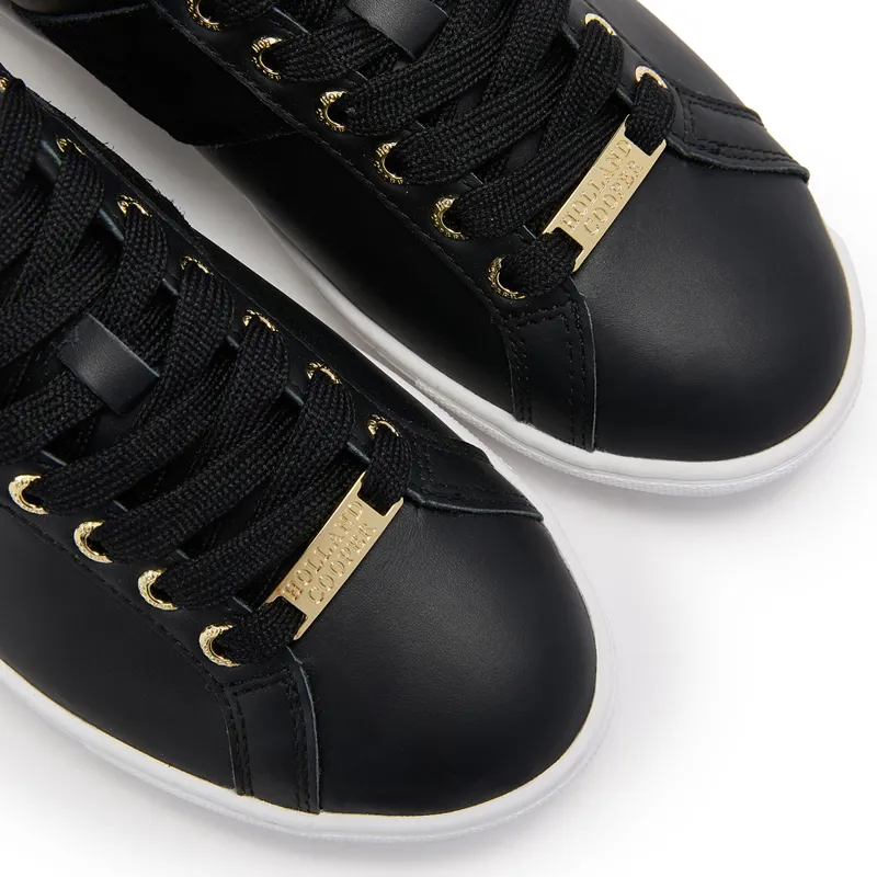 Holland Cooper Knightsbridge Ladies Court Trainers - Black-4