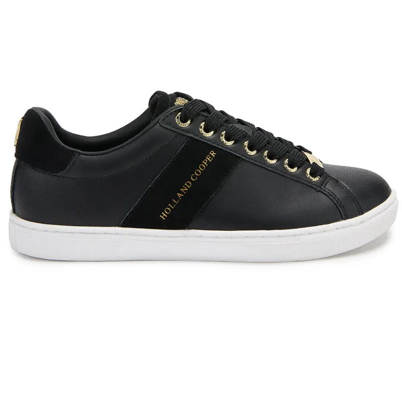 Holland Cooper Knightsbridge Ladies Court Trainers - Black