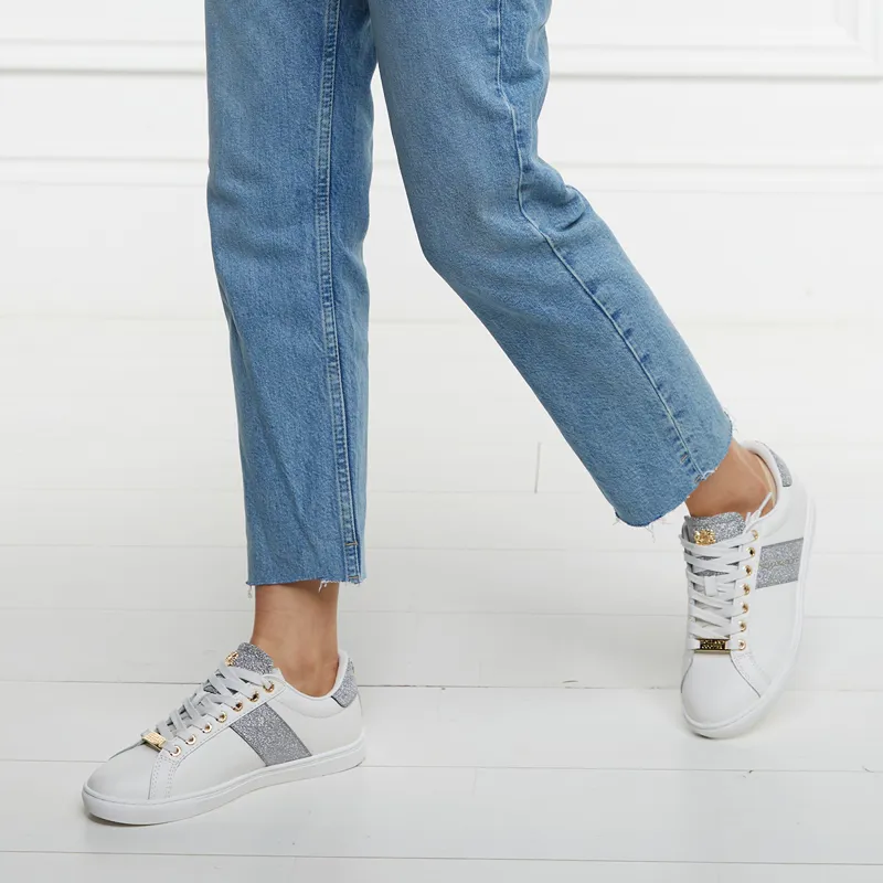 Holland Cooper Knightsbridge Ladies Court Trainers  - Silver Crystal-2