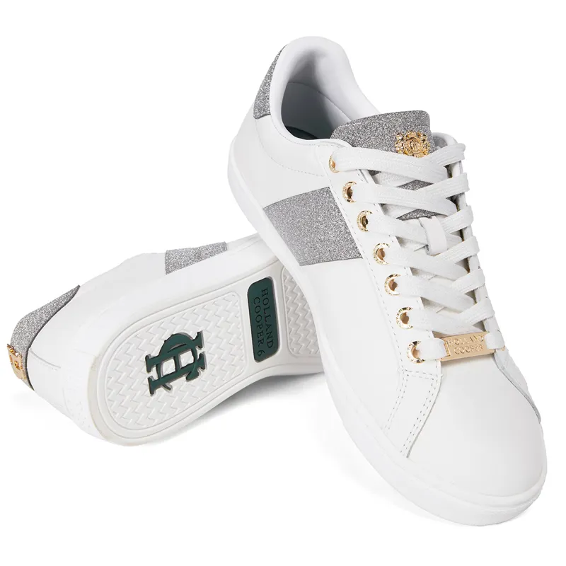 Holland Cooper Knightsbridge Ladies Court Trainers  - Silver Crystal-3