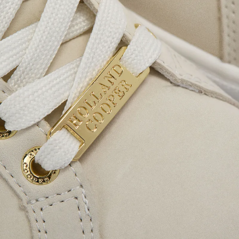 Holland Cooper Knightsbridge Ladies Court Trainers - White/Navy-4