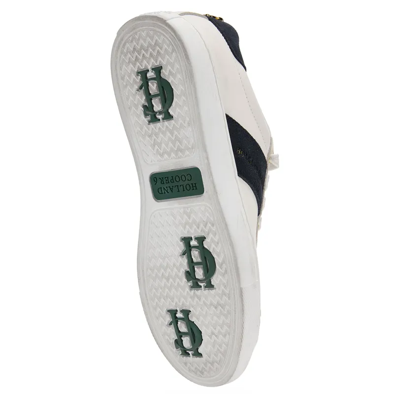 Holland Cooper Knightsbridge Ladies Court Trainers - White/Navy-7