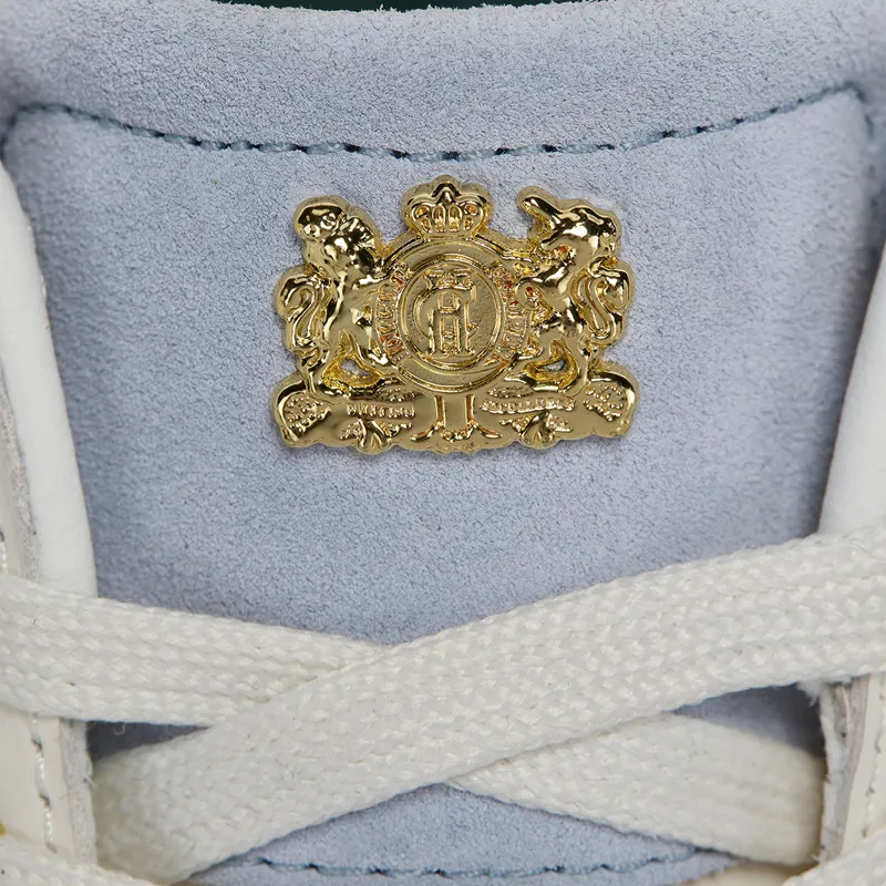 Holland Cooper Knightsbridge Ladies Court Trainers - White/Smokey Blue-1