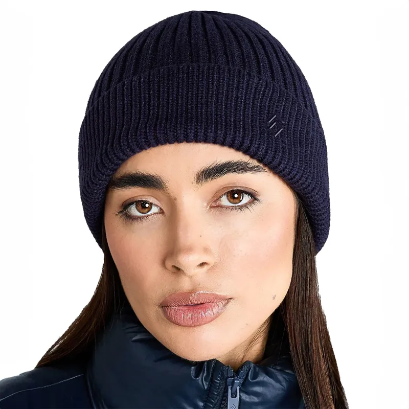 Aztec Diamond Knitted Beanie - Navy-1