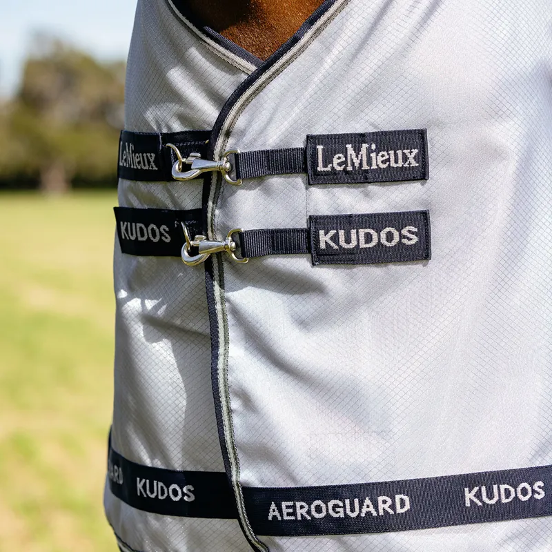 LeMieux Kudos AeroGuard Detachable Neck Fly Rug - Silver-7