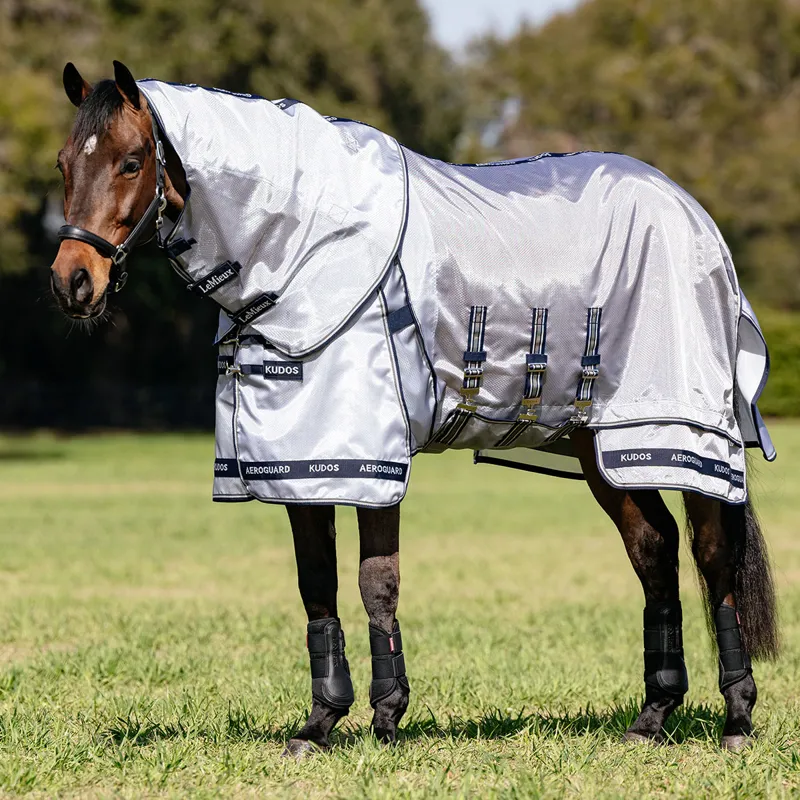 LeMieux Kudos AeroGuard Detachable Neck Fly Rug - Silver-1