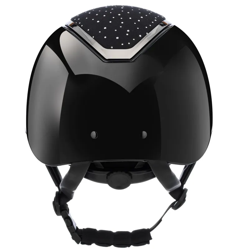 Charles Owen EQx Kylo Crystal Riding Hat - Black Gloss/Chrome Crystal-1