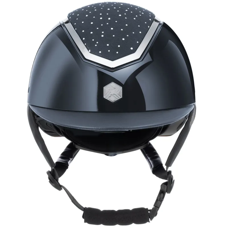 Charles Owen EQx Kylo Crystal Riding Hat - Navy Gloss/Silver Crystal-2