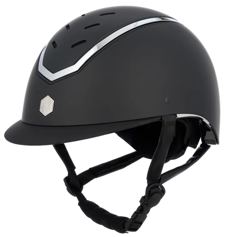 Charles Owen EQx Kylo Riding Hat - Black Matt/Silver Gloss