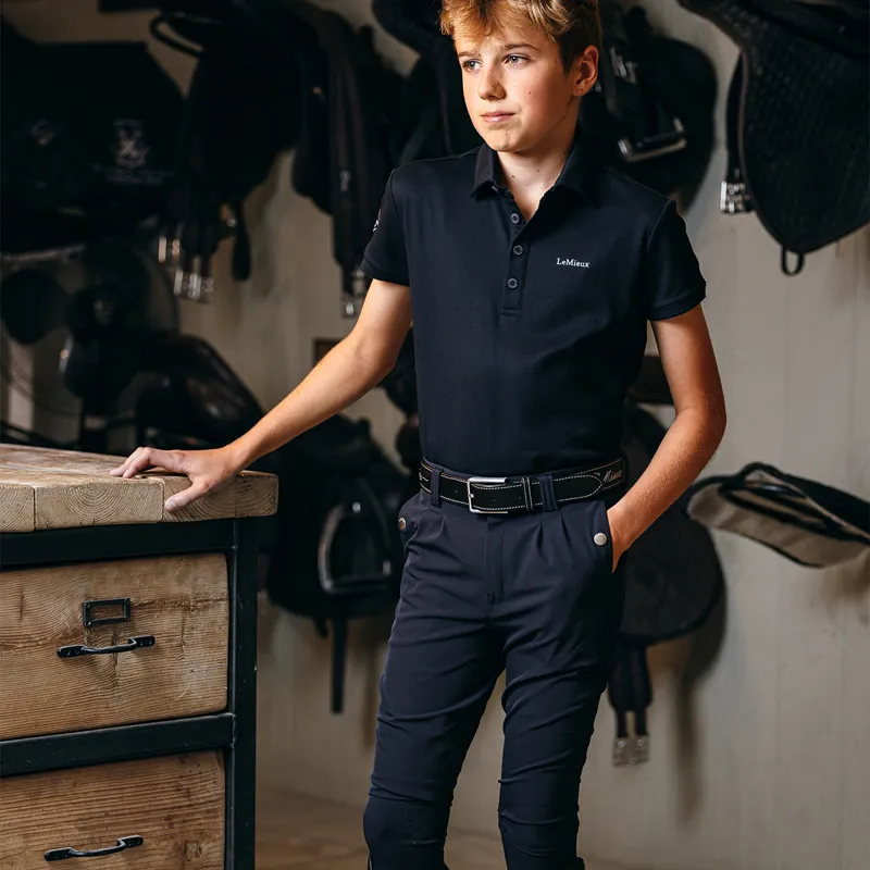 LeMieux Young Rider Knee Grip Boys Breeches - Navy-2