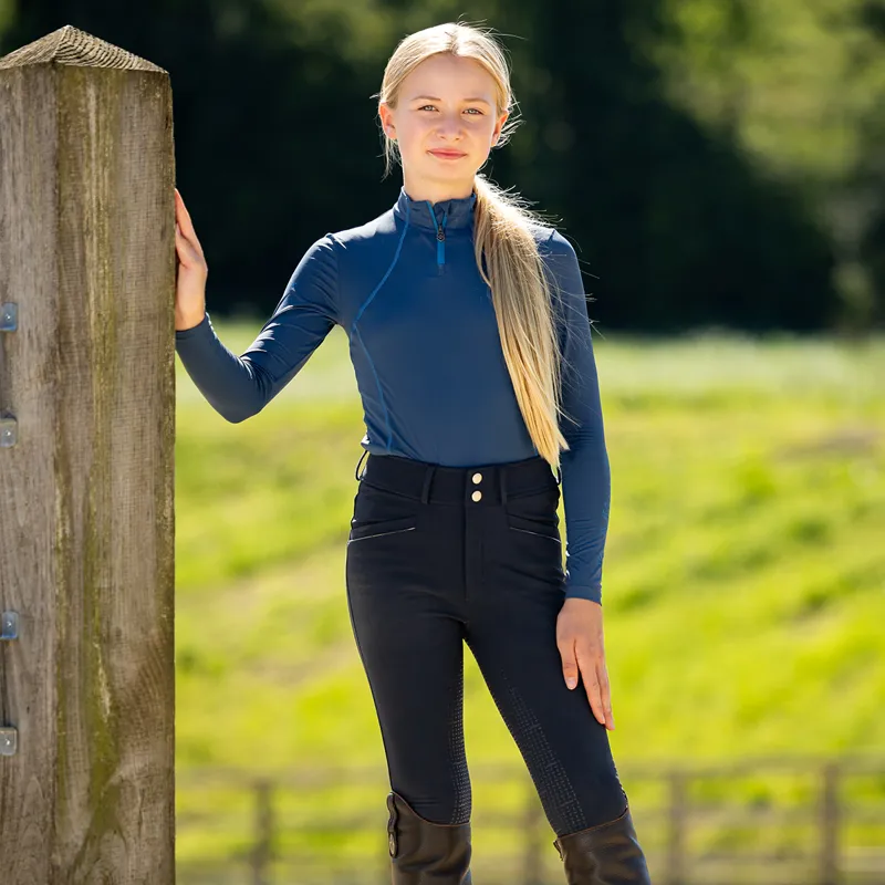 LeMieux Freya Pro Full Grip Junior Breeches - Navy-2