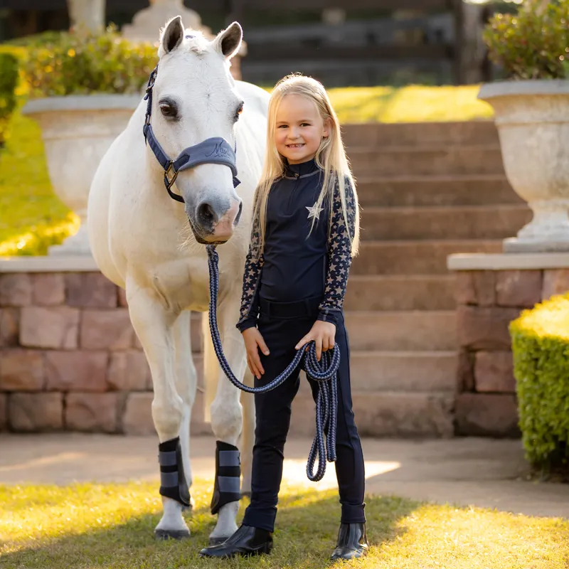 LeMieux Young Rider Reflective Print Mini Junior Base Layer - Indigo-4