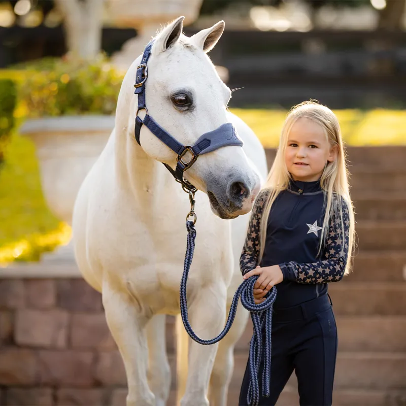 LeMieux Young Rider Reflective Print Mini Junior Base Layer - Indigo-3