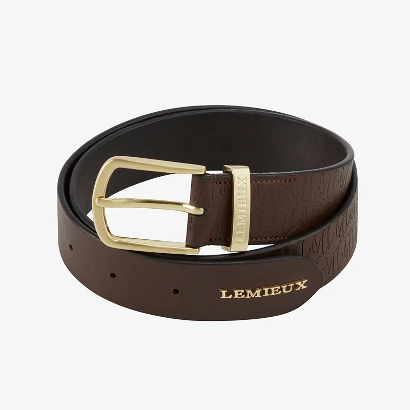 LeMieux Debossed Leather Belt - Brown