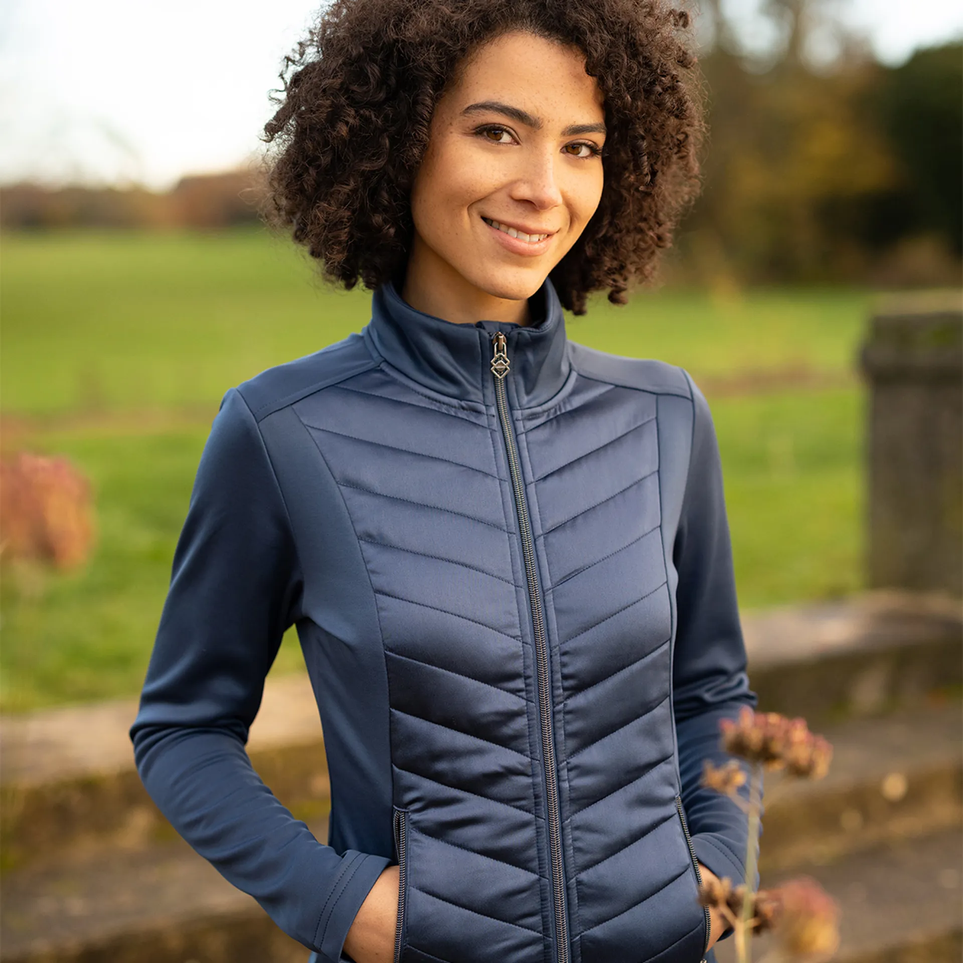 Veste De Compétition équestre LeMieux Femme Dynamique - Marine, Zip Avant Et Côtés Ventilés