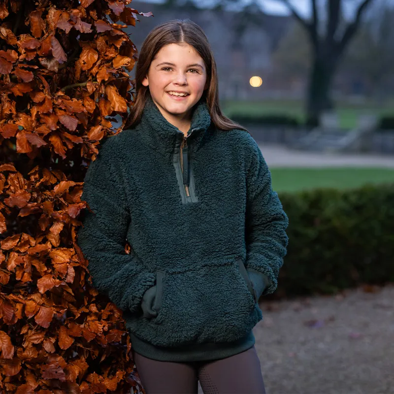 LeMieux Young Rider Tia Junior Teddy Fleece Jumper - Spruce-5